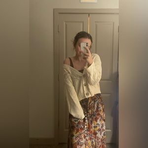 Cable Knit Cream Natural Life Cardigan